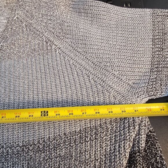 Woman Within Gray Gradient Cardigan Sweater 5X Relaxed Neutral Chunky Knit NWT - Picture 7 of 12